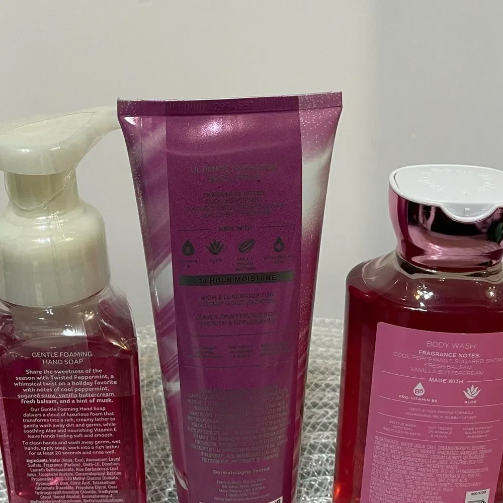 BBW Twisted Peppermint set of 3 NWT